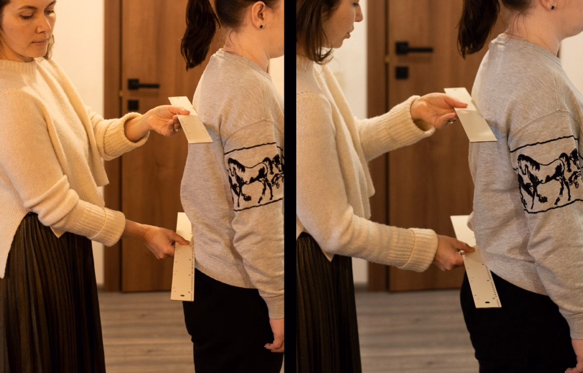 Корекція постави та вирівнювання хребта (вид збоку)